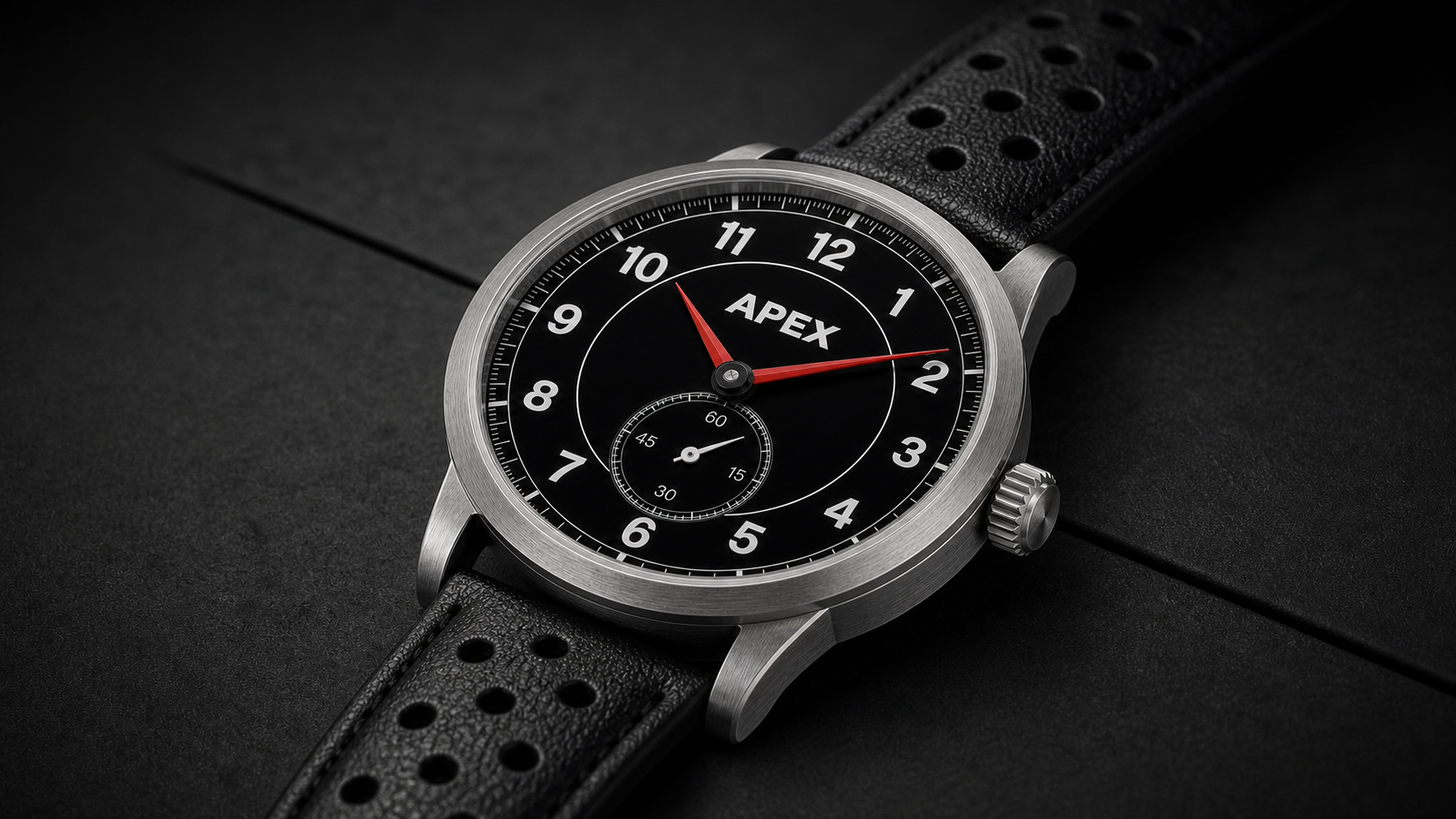 Apex Grand Touring Sport brushed case profile and crown